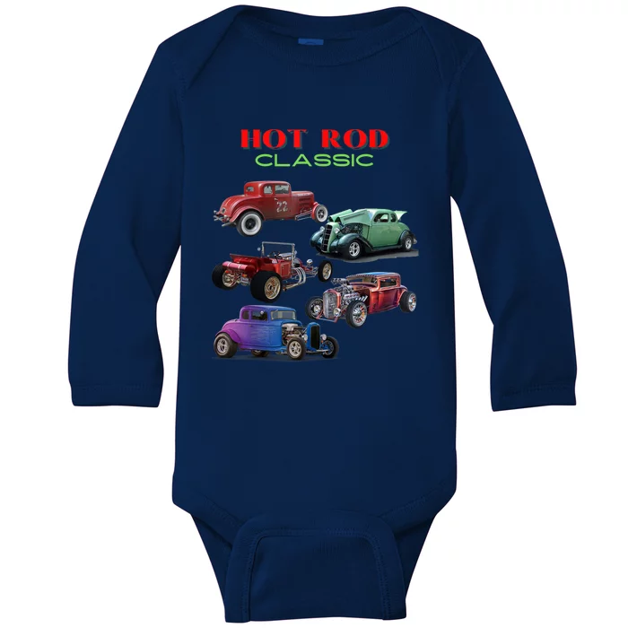 Classic Hot Rod Antique Car Baby Long Sleeve Bodysuit