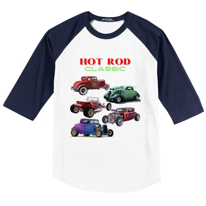 Classic Hot Rod Antique Car Baseball Sleeve Shirt