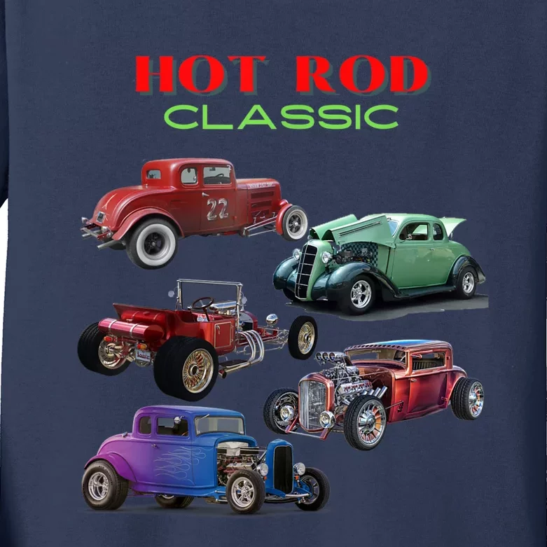 Classic Hot Rod Antique Car Kids Long Sleeve Shirt