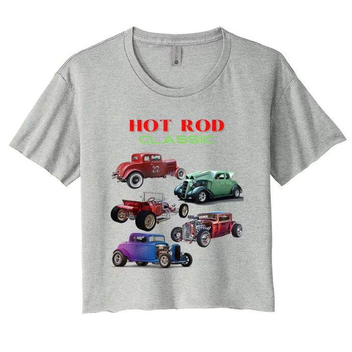 Classic Hot Rod Antique Car Women's Crop Top Tee