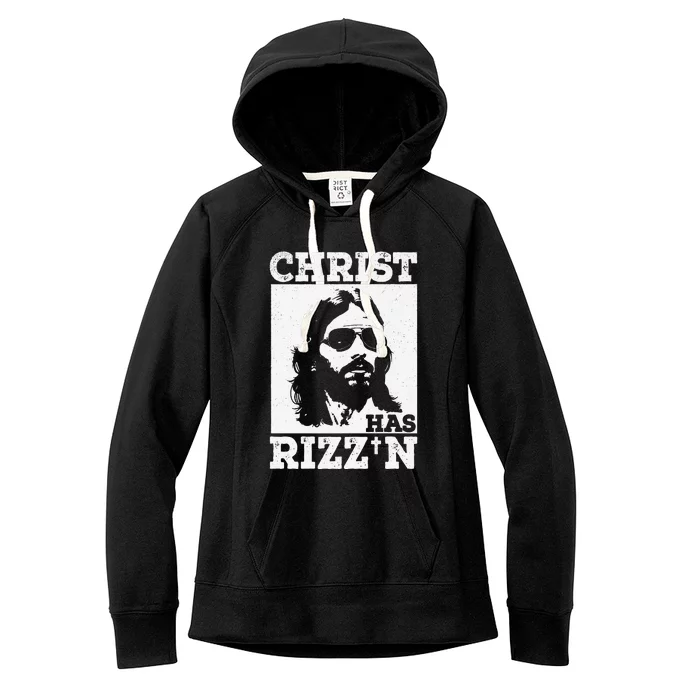 Christ Has Rizzn Risen Cool Jesus Charisma Game Holy Charm Premium Women's Fleece Hoodie