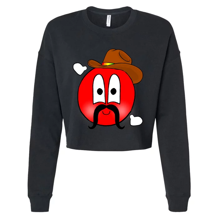 Colour Happy Red Face Hands Cow Day Cropped Pullover Crew