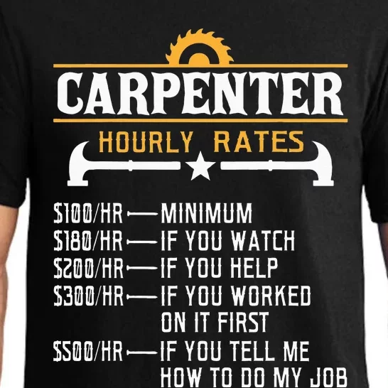 Carpenter Hourly Rate Funny Carpentry Woodworking Pajama Set