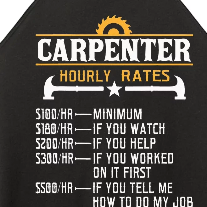 Carpenter Hourly Rate Funny Carpentry Woodworking Women’s Perfect Tri Rocker Tank