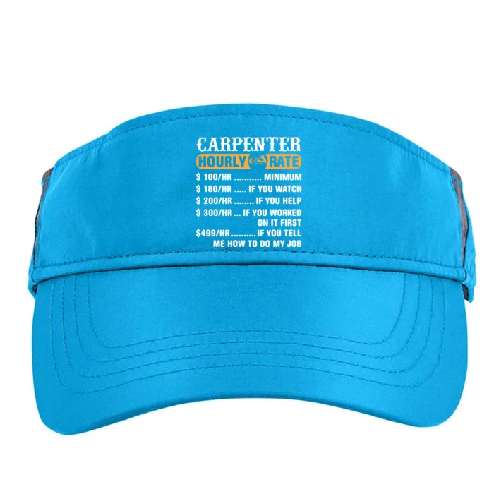 Carpenter Hourly Rate Gift Carpentry Carpenter Gift Adult Drive Performance Visor