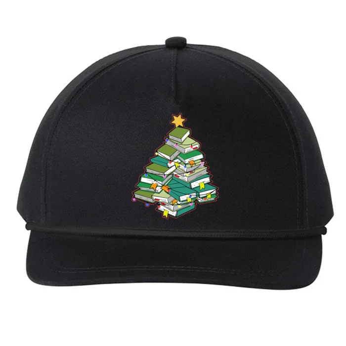 Cozy Holiday Reading Festive Library Tree for Book Enthusiasts Snapback Five-Panel Rope Hat