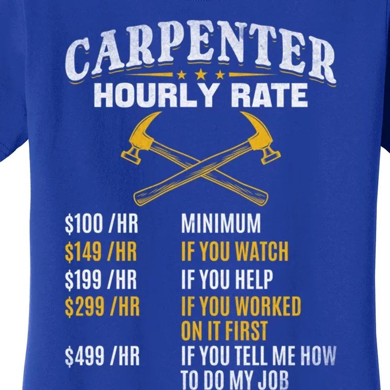 Carpenter Hourly Rate I Woodworking Carpenter Woodworker Gift Women's T-Shirt