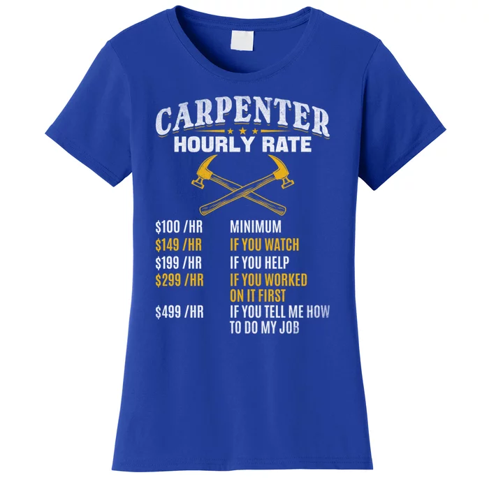 Carpenter Hourly Rate I Woodworking Carpenter Woodworker Gift Women's T-Shirt