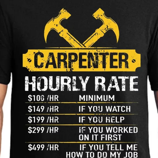 Carpenter Hourly Rate Funny Worker Woodworking Carpenter Pajama Set