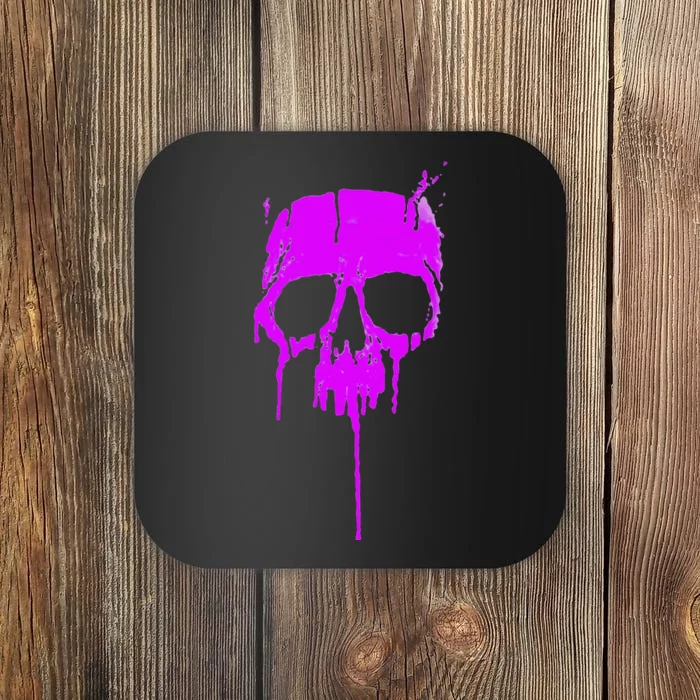 Classic Hard Rock Graffiti Skull Dripping Paint Coaster