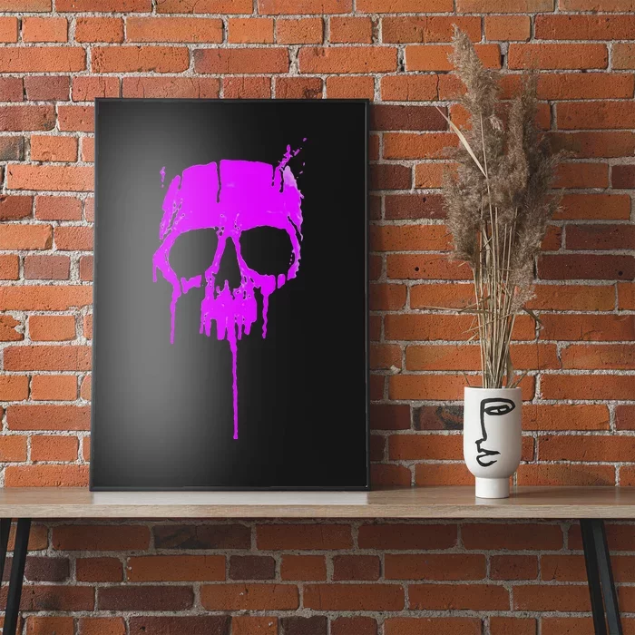 Classic Hard Rock Graffiti Skull Dripping Paint Poster