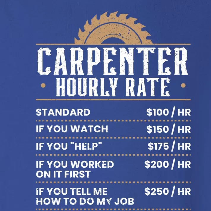 Carpenter Hourly Rate Woodworking Wookdworker Carpentry Gift Toddler Long Sleeve Shirt