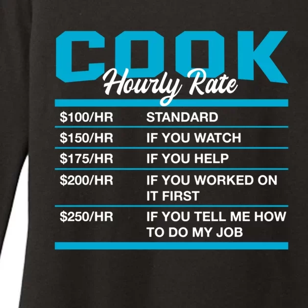 Cook Hourly Rate Funny Chef Humor Cooker Coworker Labour Day Gift Womens CVC Long Sleeve Shirt