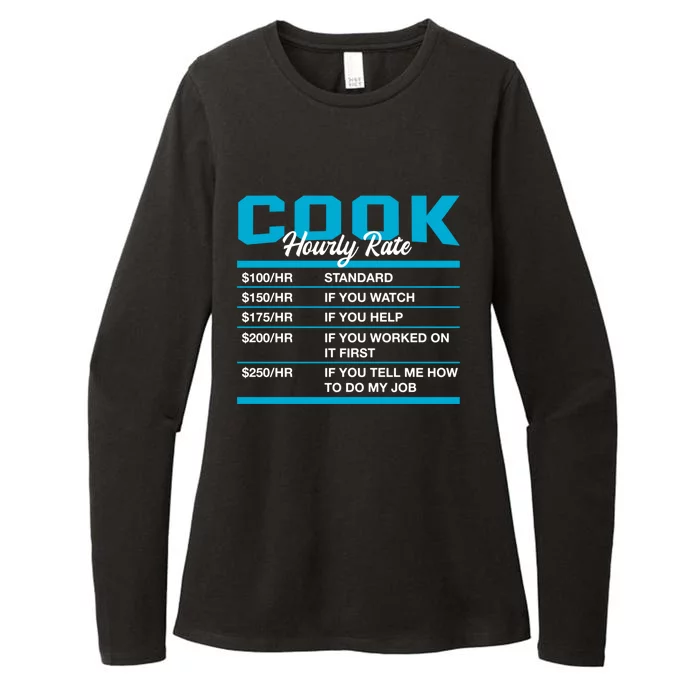 Cook Hourly Rate Funny Chef Humor Cooker Coworker Labour Day Gift Womens CVC Long Sleeve Shirt