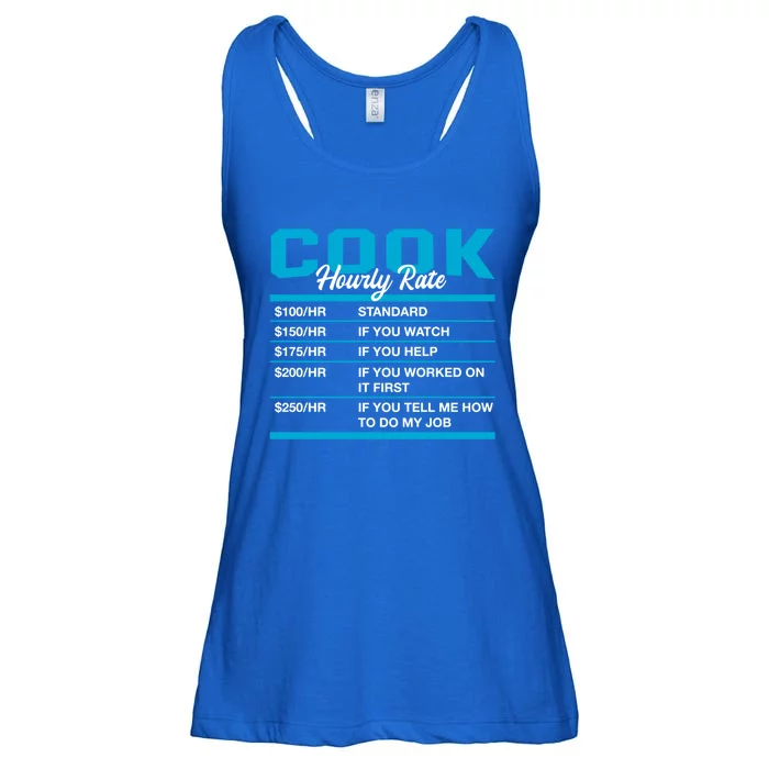 Cook Hourly Rate Funny Chef Humor Cooker Coworker Labour Day Gift Ladies Essential Flowy Tank