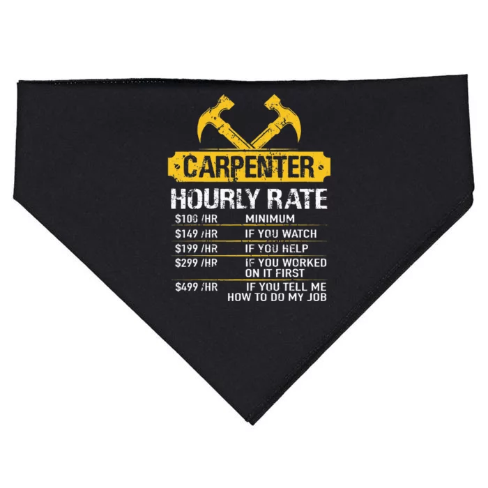 Carpenter Hourly Rate Funny Worker Woodworking Carpenter USA-Made Doggie Bandana