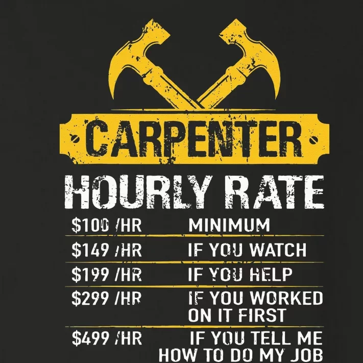 Carpenter Hourly Rate Funny Worker Woodworking Carpenter Toddler Long Sleeve Shirt