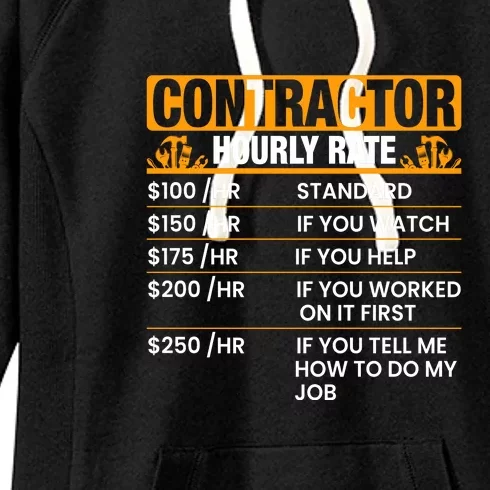 Contractor Hourly Rate Labor Day Gift Women's Fleece Hoodie