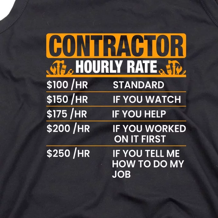 Contractor Hourly Rate Labor Day Gift Tank Top