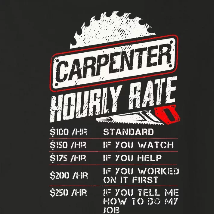 Carpenter Hourly Rate Funny Woodworking Gift for Carpenters Toddler Long Sleeve Shirt