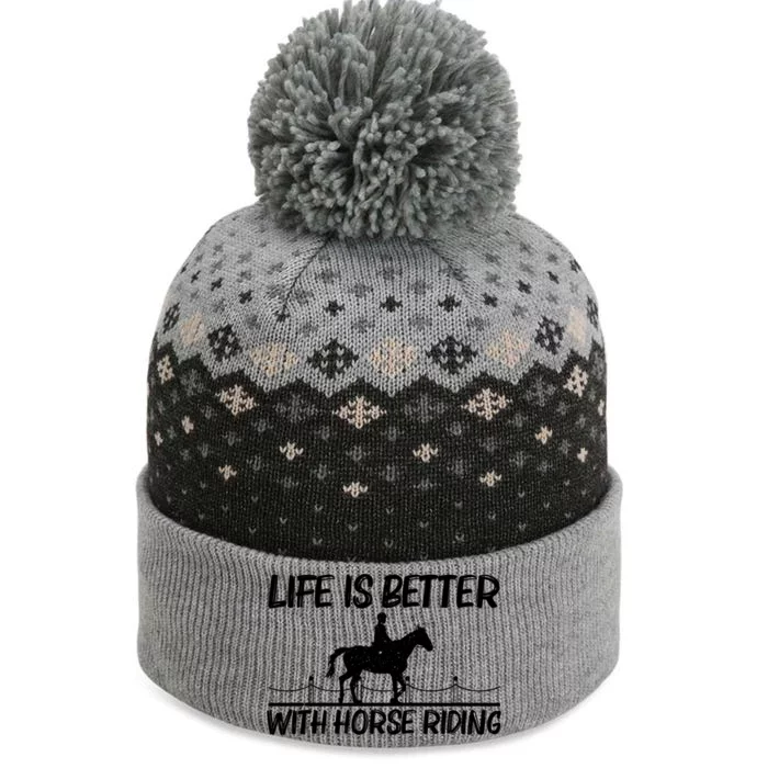 Cool Horse Riding Equestrian Horseback Riding Gift The Baniff Cuffed Pom Beanie