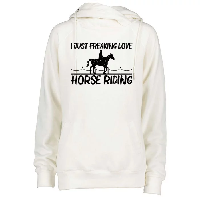 Cool Horse Riding Equestrian Horseback Riding Gift Womens Funnel Neck Pullover Hood