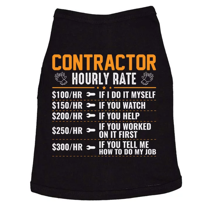 Contractor Hourly Rate Labor Day Graphic Doggie Tank