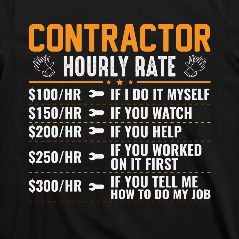 Contractor Hourly Rate Labor Day Graphic T-Shirt