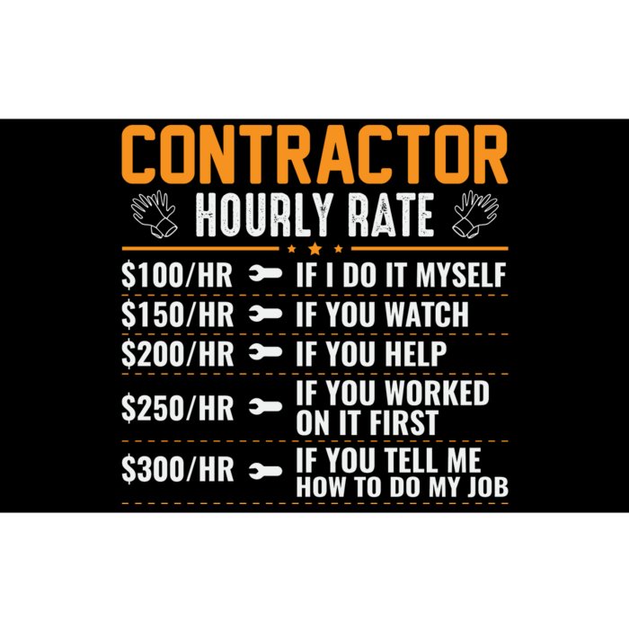 Contractor Hourly Rate Labor Day Graphic Bumper Sticker