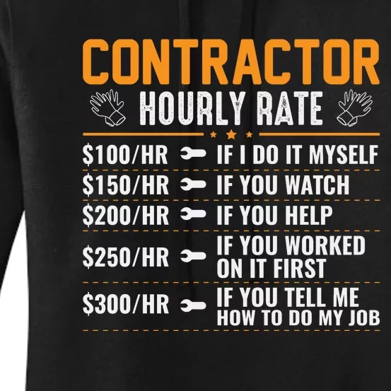 Contractor Hourly Rate Labor Day Graphic Women's Pullover Hoodie