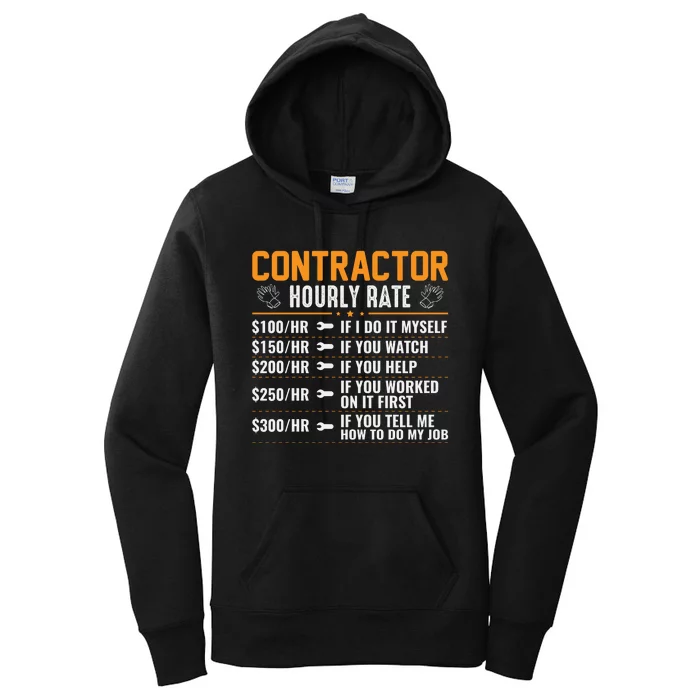 Contractor Hourly Rate Labor Day Graphic Women's Pullover Hoodie