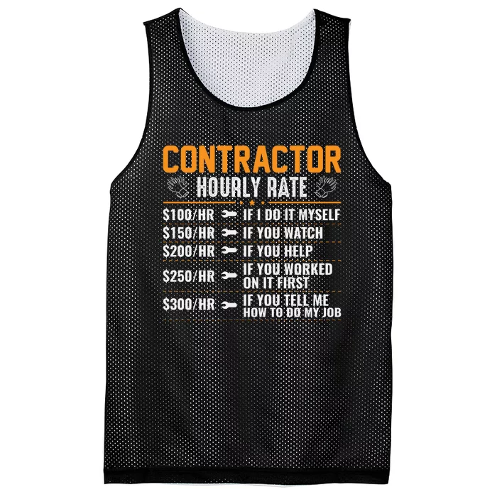 Contractor Hourly Rate Labor Day Graphic Mesh Reversible Basketball Jersey Tank