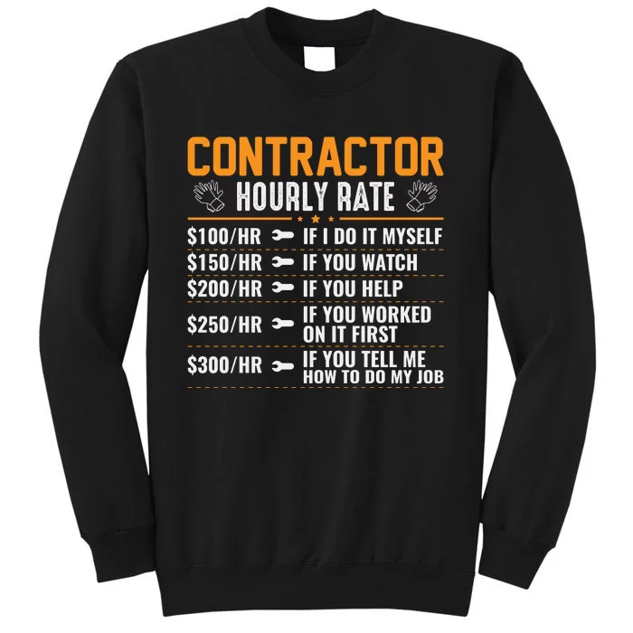 Contractor Hourly Rate Labor Day Graphic Tall Sweatshirt