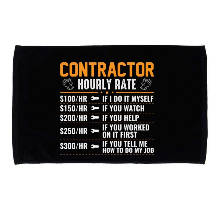 Contractor Hourly Rate Labor Day Graphic Microfiber Hand Towel