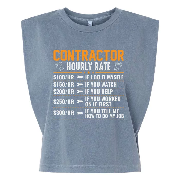 Contractor Hourly Rate Labor Day Graphic Garment-Dyed Women's Muscle Tee