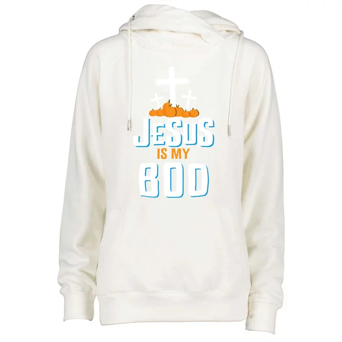 Christian Halloween Religious Jesus Is My Boo Gift Womens Funnel Neck Pullover Hood