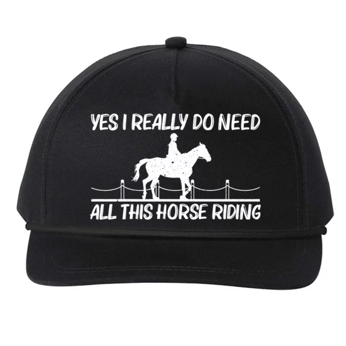 Cool Horse Riding Equestrian Horseback Riding Gift Snapback Five-Panel Rope Hat