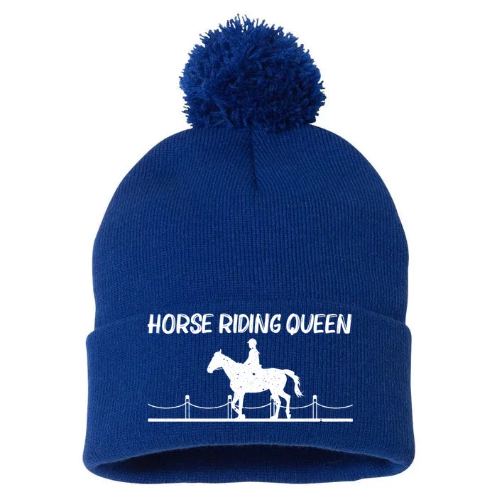 Cool Horse Riding Mom Equestrian Horseback Riding Gift Pom Pom 12in Knit Beanie