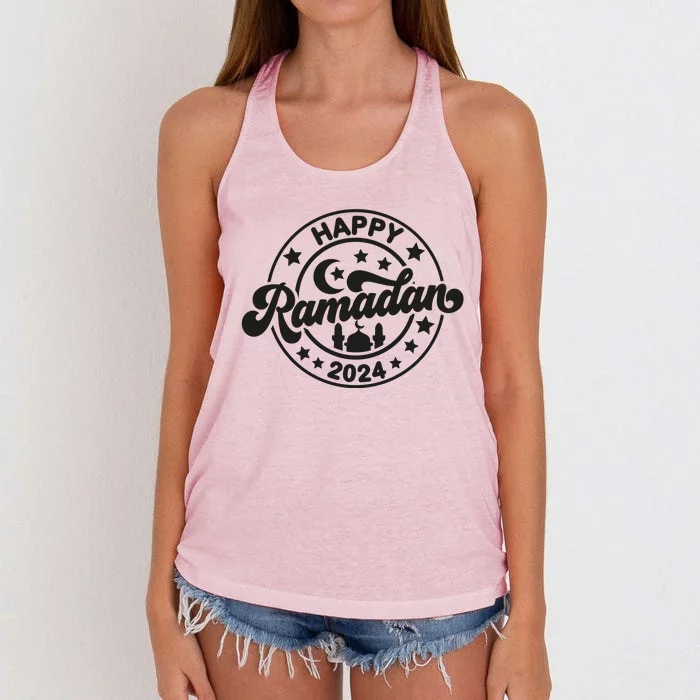 Cool Happy Ramadan 2024 Women's Knotted Racerback Tank