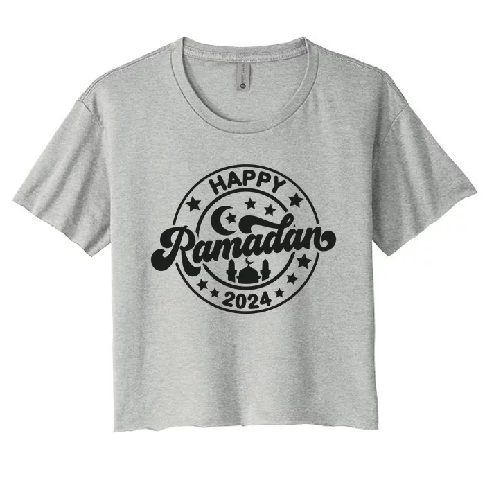 Cool Happy Ramadan 2024 Women's Crop Top Tee