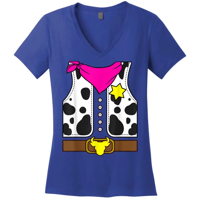 Cowgirl Horse Riding Pink Giirl Cowboy Rodeo Costume Horse Women's V-Neck T-Shirt