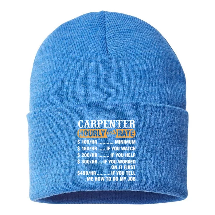 Carpenter Hourly Rate Gift Carpentry Carpenter Gift Sustainable Knit Beanie