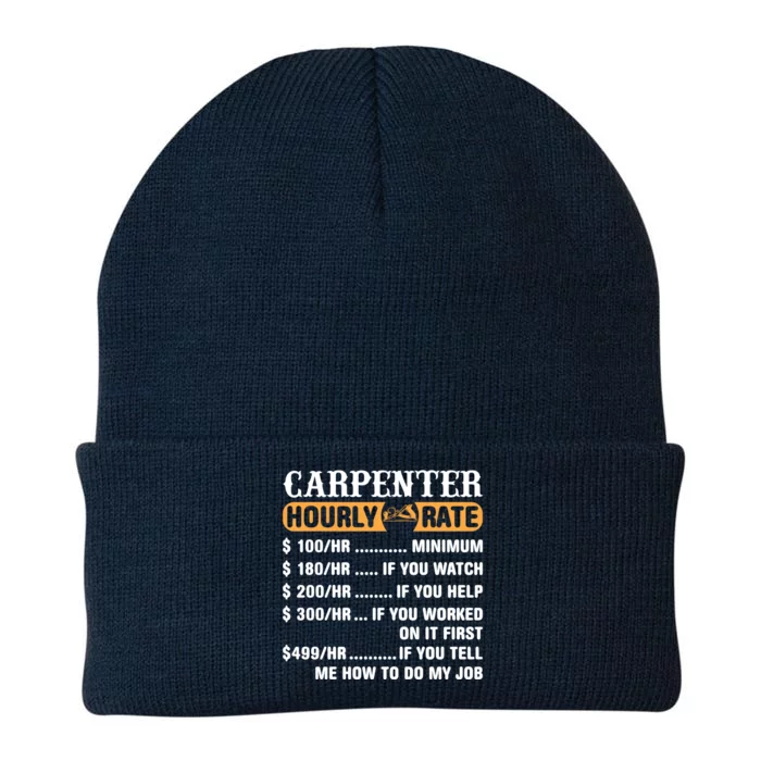 Carpenter Hourly Rate Gift Carpentry Carpenter Gift Knit Cap Winter Beanie