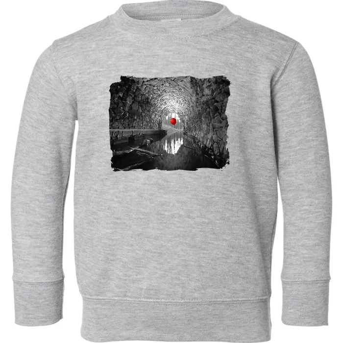 Creepy Halloween Red Balloon Floats In The Sewer Toddler Sweatshirt