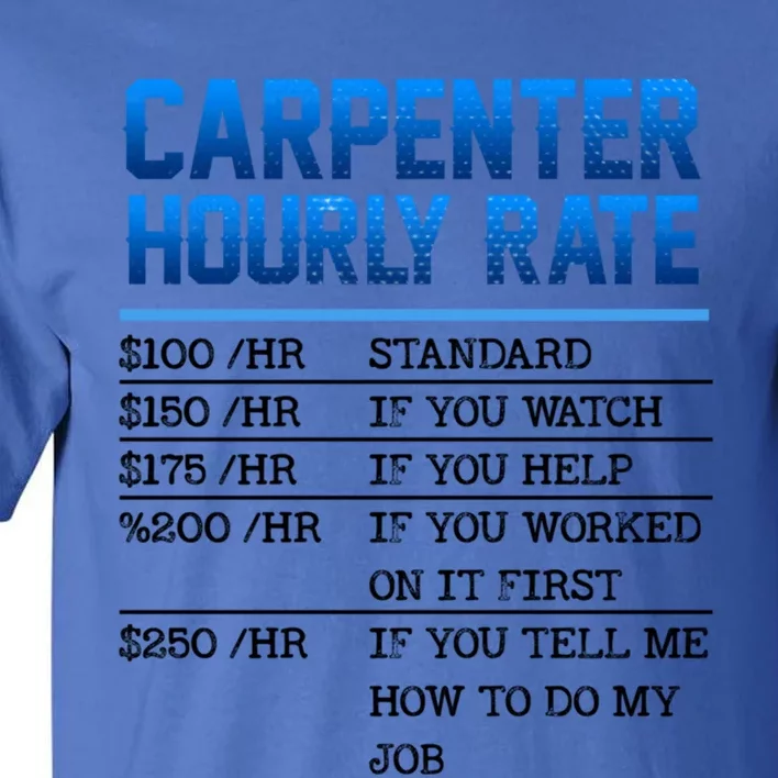 Carpenter Hourly Rate Carpentry Gift Tall T-Shirt