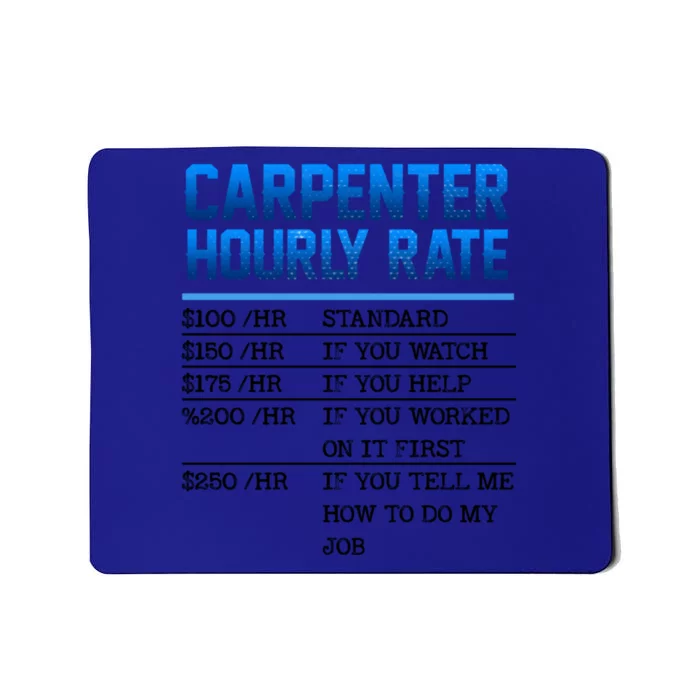 Carpenter Hourly Rate Carpentry Gift Mousepad