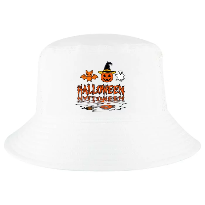 Cute Halloween Reflections Pumpkin Bat And Ghost Design Cool Comfort Performance Bucket Hat