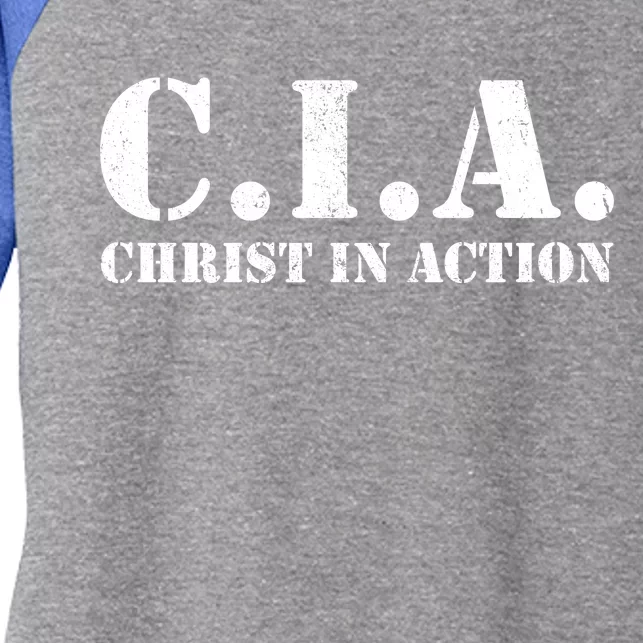 Christ In Action CIA Women's Tri-Blend 3/4-Sleeve Raglan Shirt