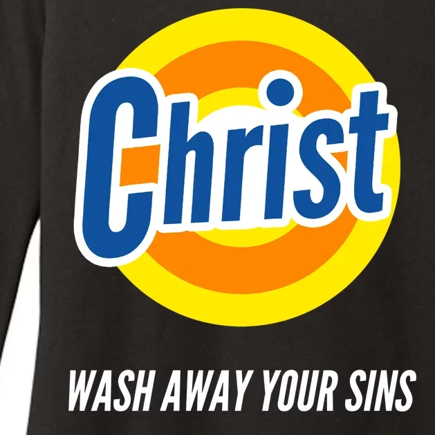 Christ Stain Remover Wash Away Your Sins Womens CVC Long Sleeve Shirt