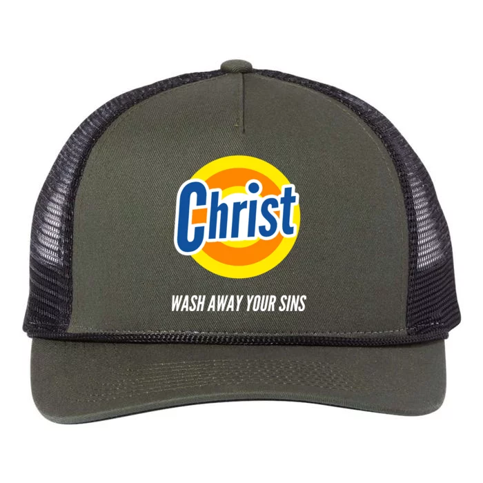 Christ Stain Remover Wash Away Your Sins Retro Rope Trucker Hat Cap